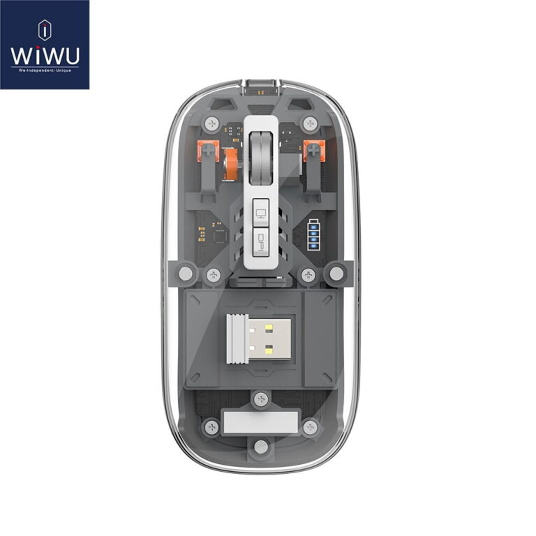 WIWU Crystal Transparent Wireless Mouse- Gray Color